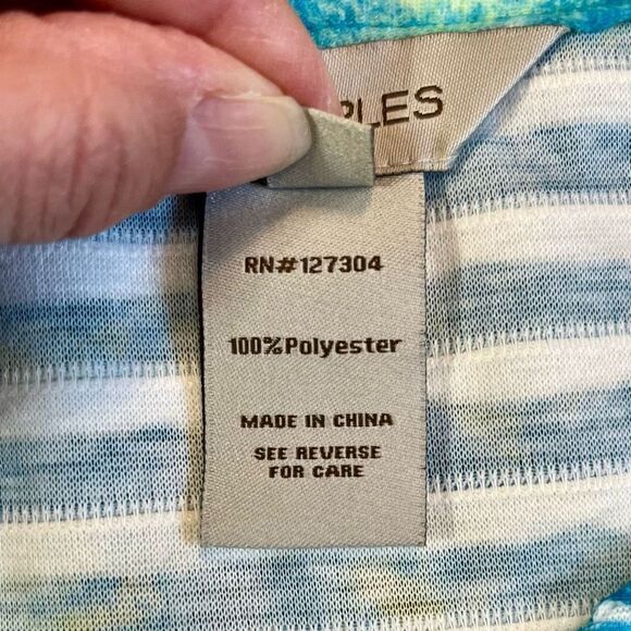 NWT Multiples Missy Seaside Multicolor Layered Floral 3/4 Sleeve Blouse XS - Picture 9 of 12